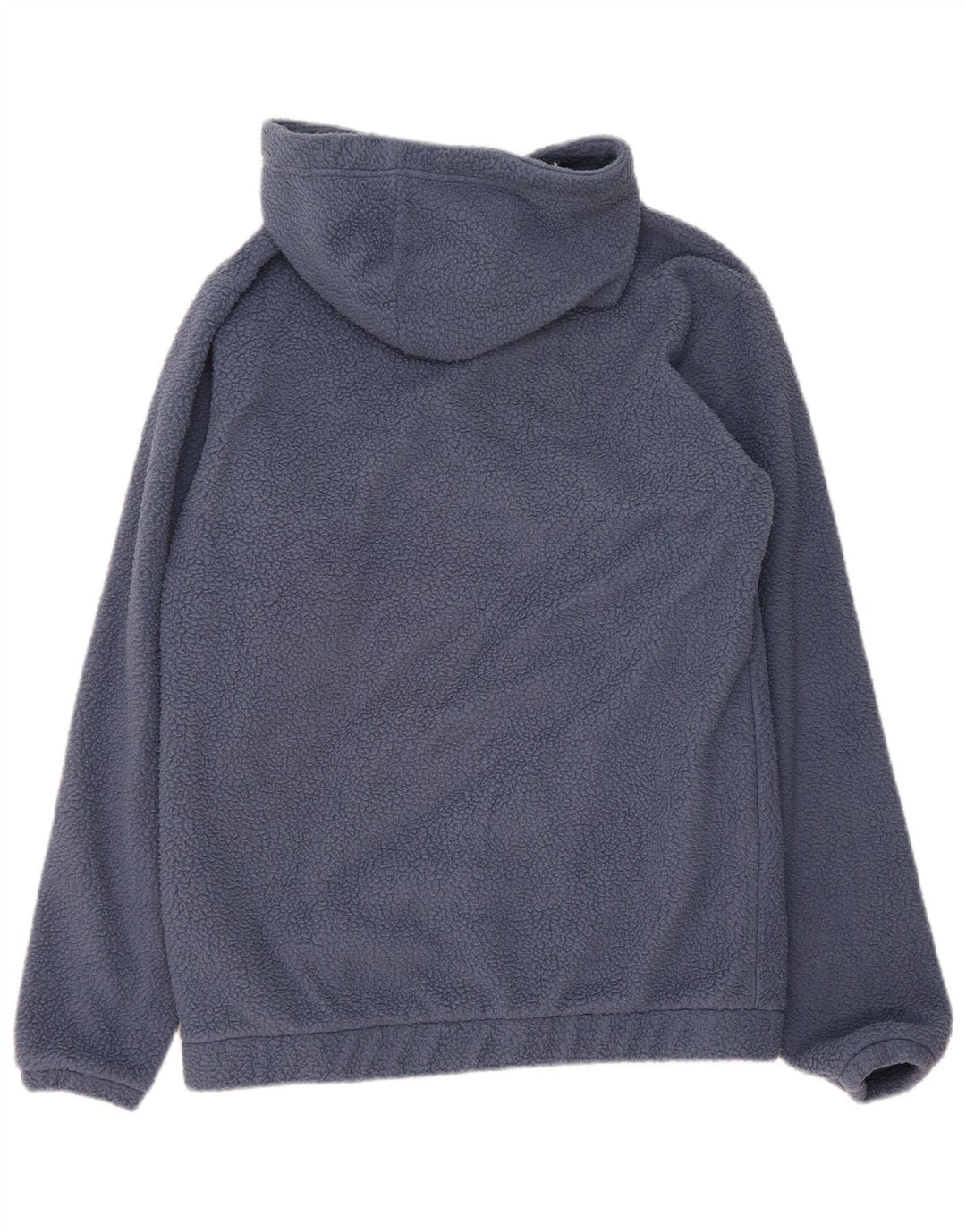ADIDAS Womens Hooded Fleece Jumper UK 14 Medium Blue Polyester