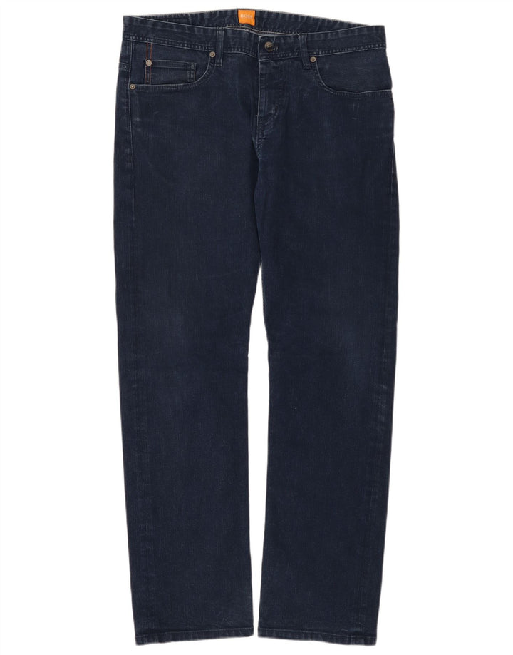 Hugo Boss Jean droit W33 L32 bleu marine en coton pour homme