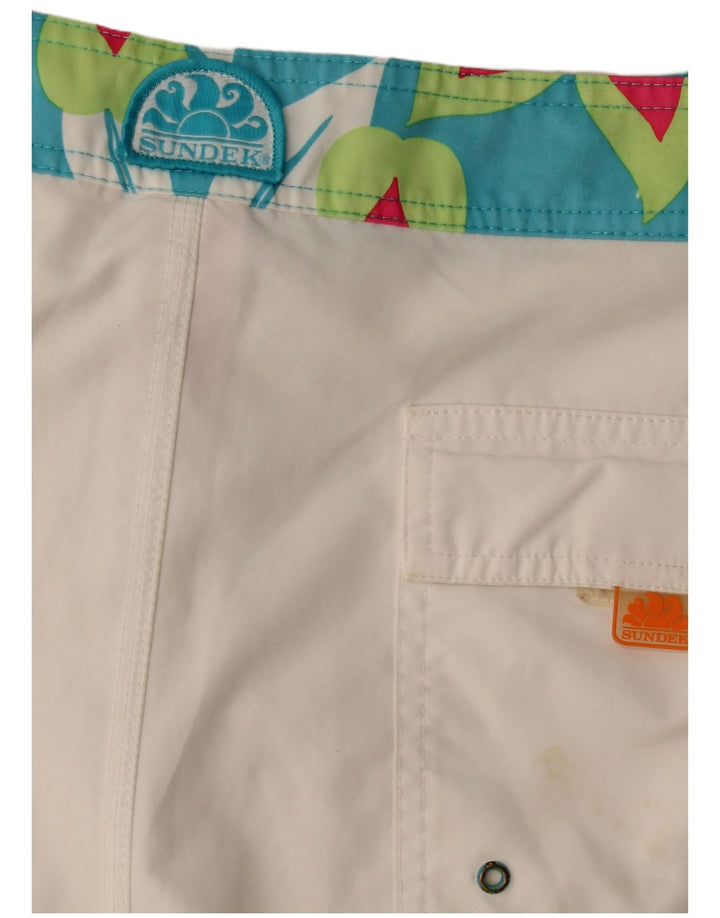 Sundek Short de bain pour homme en polyester à fleurs blanches