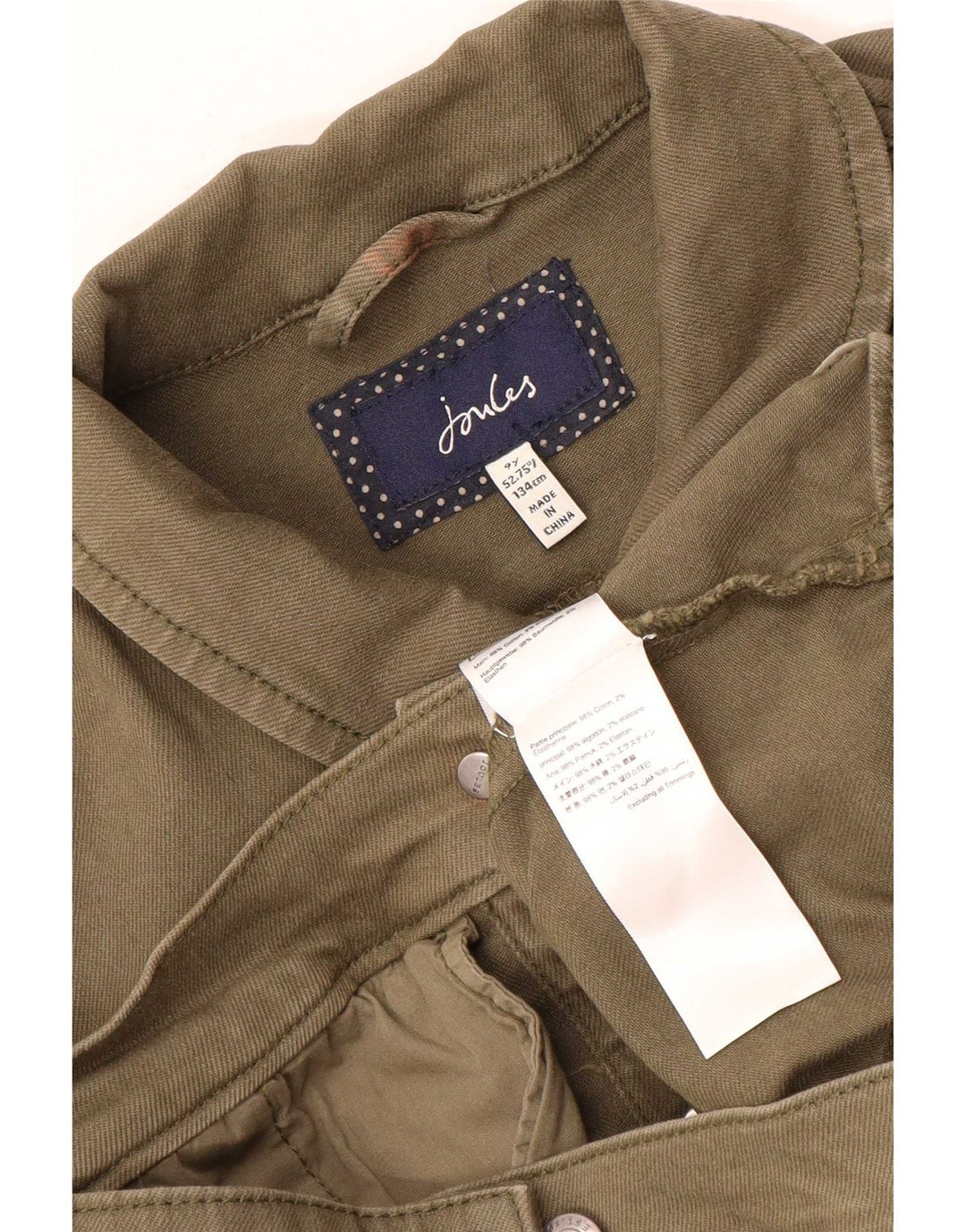 Joules Veste en jean garçon 8-9 ans Kaki Coton