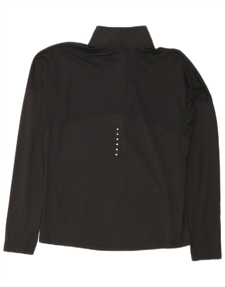 Nike Haut de survêtement Dri Fit à col zippé pour femme UK 10 Petit Noir