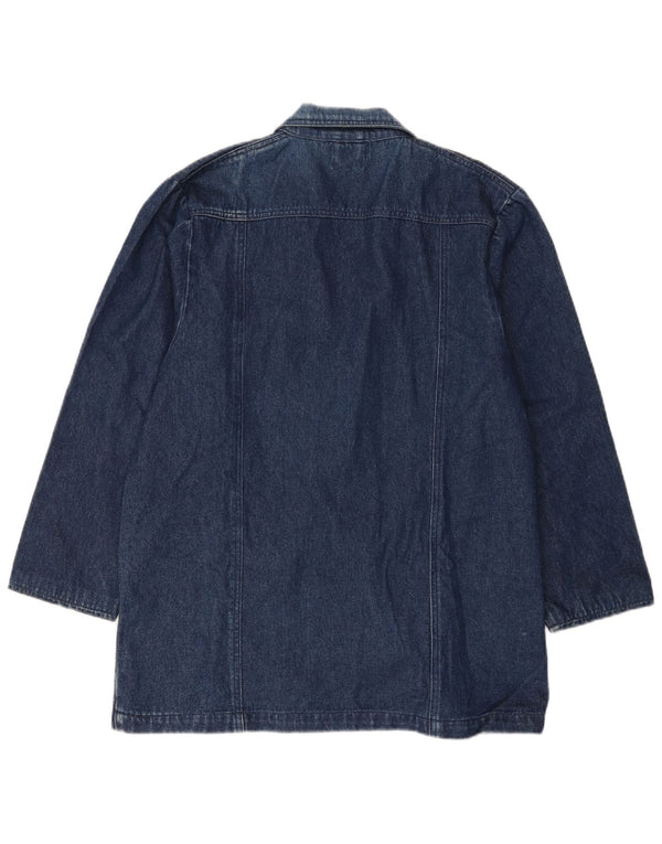vintage Femmes 1 Bouton Denim Blazer Veste UK 16 Grand Bleu