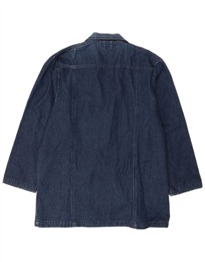 vintage Femmes 1 Bouton Denim Blazer Veste UK 16 Grand Bleu