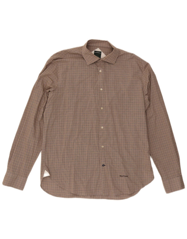 Henry Cottons Chemise slim fit pour homme Taille 43 Grand carreaux gris