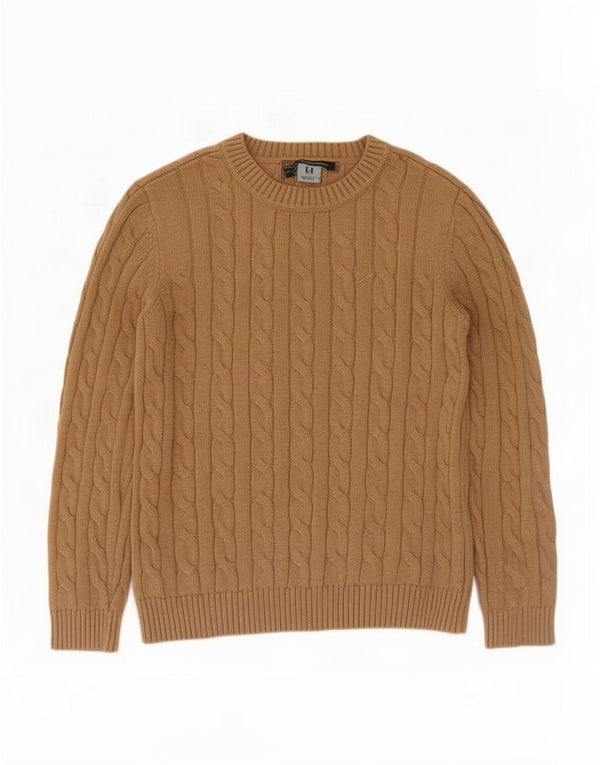 Crew Clothing Pull col bateau pour femme UK 14 Grand coton beige