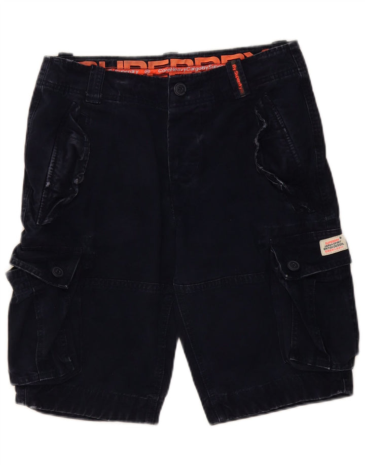 SUPERDRY Short Cargo Homme Petit W29 Bleu Marine Coton