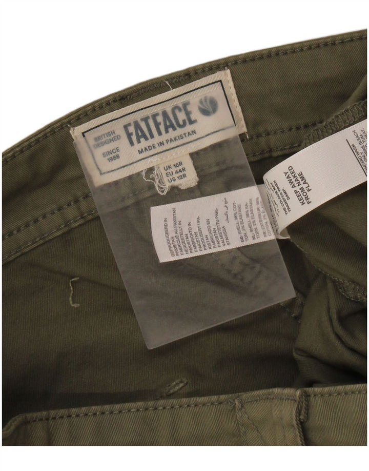 FAT FACE Pantalon cargo large pour femme UK 16 Large W36 L29 Coton kaki