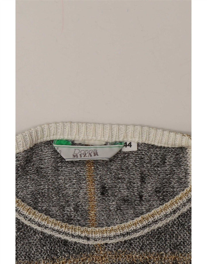 Donna Mizar Pull à col bateau chauve-souris pour femme IT 44 Gris moyen