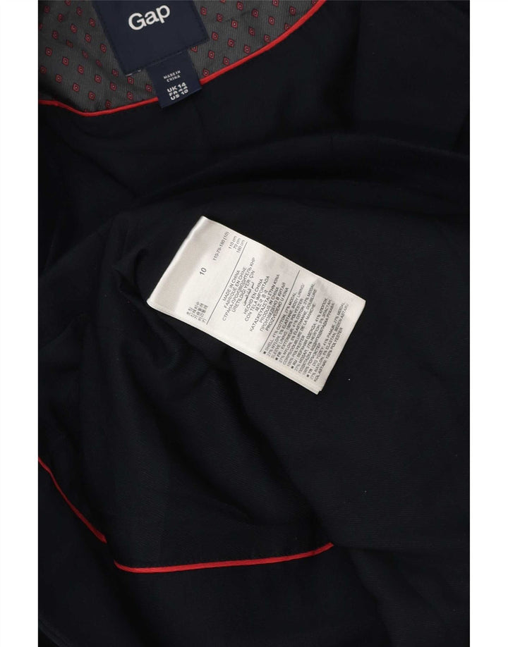 Gap Veste Blazer 3 Boutons Femme UK 14 Large Bleu Marine Coton