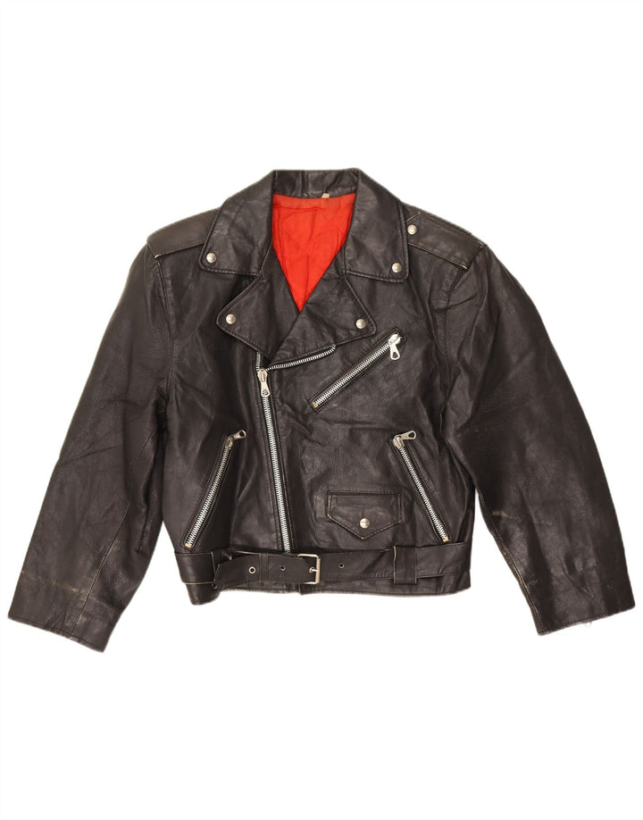 veste de motard en cuir coupe ample vintage pour femme IT 44 Noir moyen