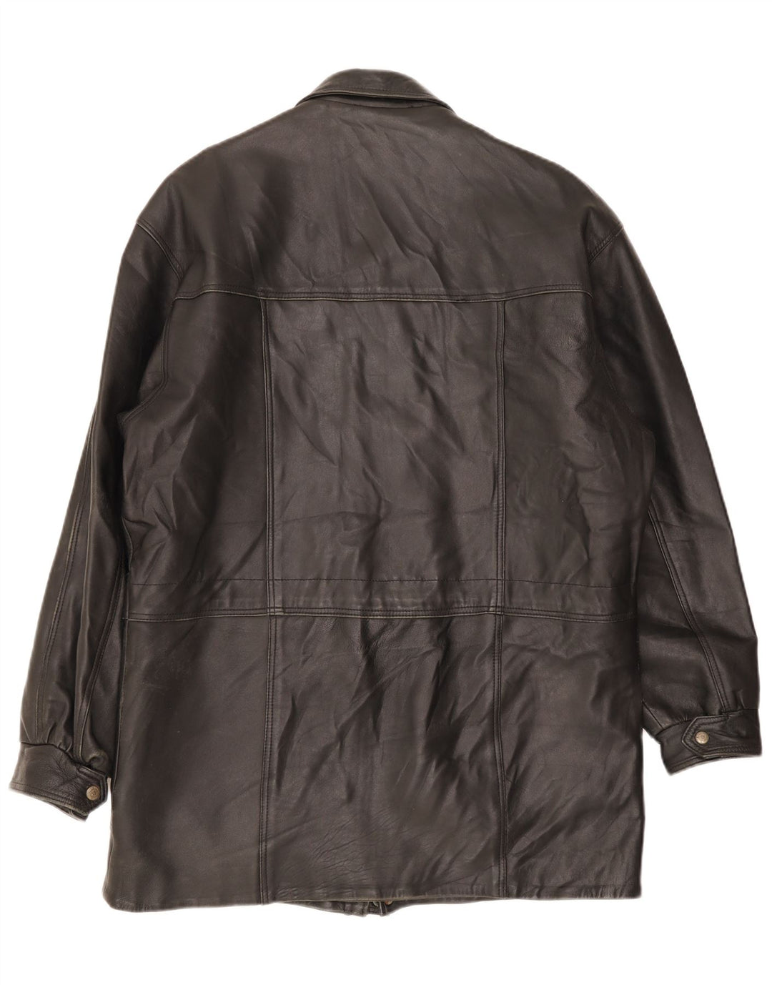 manteau en cuir homme vintage UK 40 Grand Noir