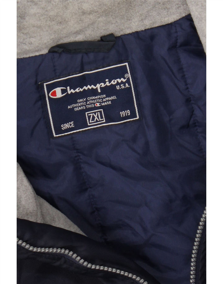 CHAMPION Mens Oversized Hooded Padded Jacket UK 44 2XL Navy Blue Vintage Champion and Second-Hand Champion from Messina Hembry 