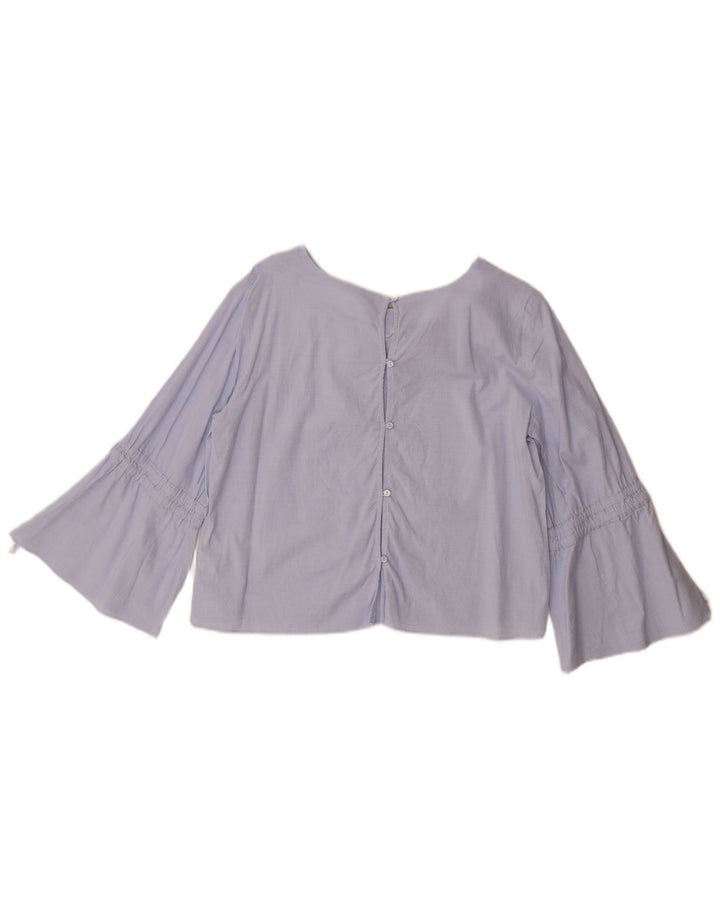 Zara Haut court à manches 3/4 pour femme UK 14 Bleu moyen