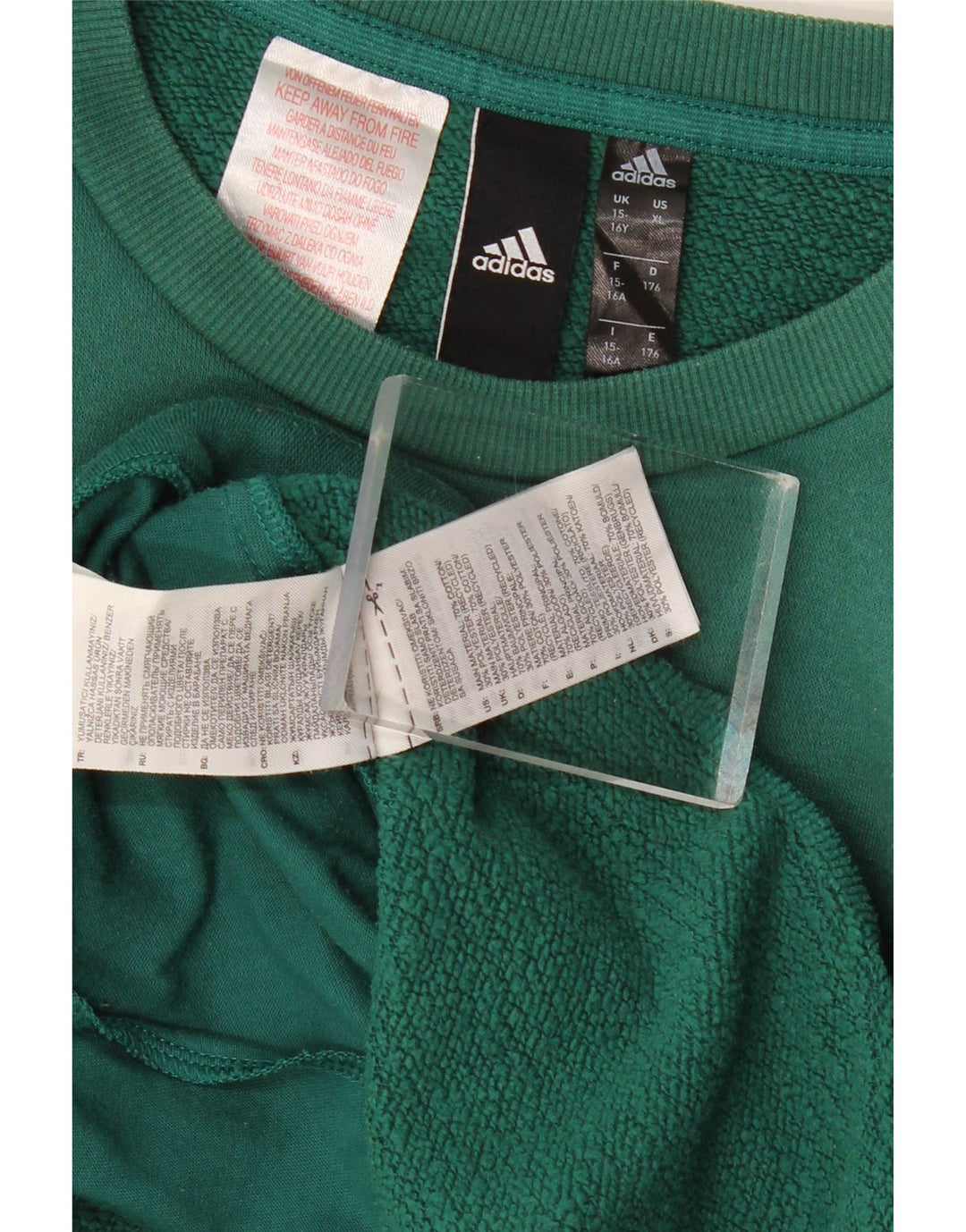 Adidas Sweatshirt Jumper Garçon 15-16 ans Vert Coton