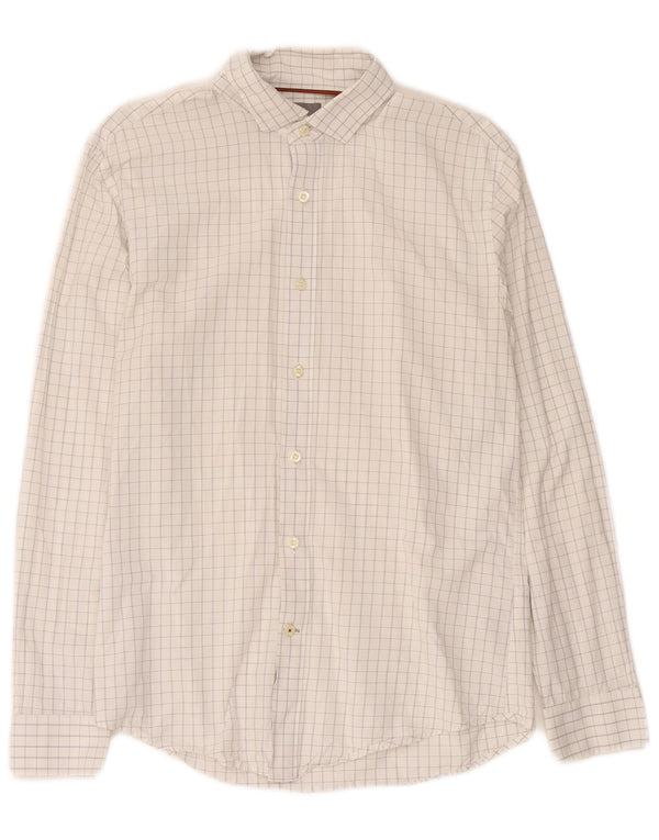 Dockers Chemise Homme Blanc Cassé Moyen à Carreaux Coton