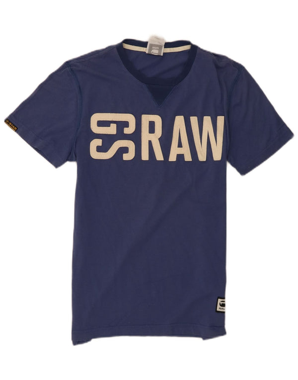 G-Star T-Shirt Graphique Homme Bleu Marine Moyen Coton