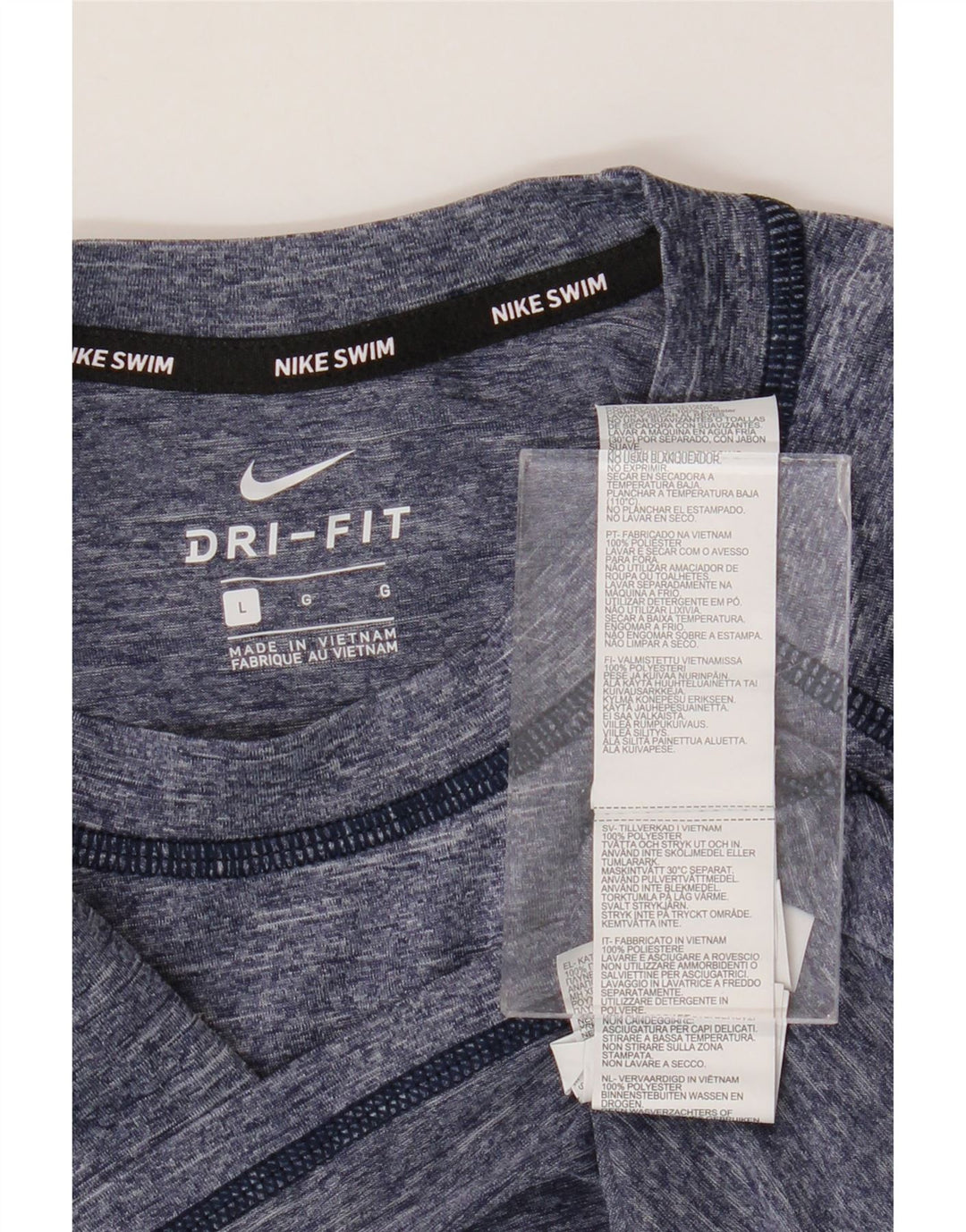 Nike Hommes Dri Fit T-Shirt Haut Large Bleu Marine Moucheté Polyester