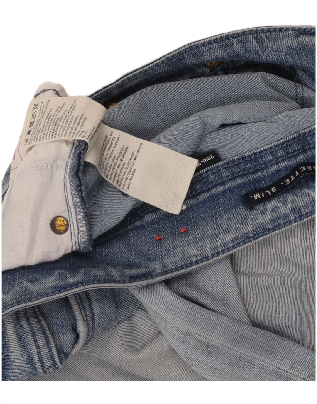 Superdry Jean Slim Cigarette Femme W29 L32 Bleu Coton