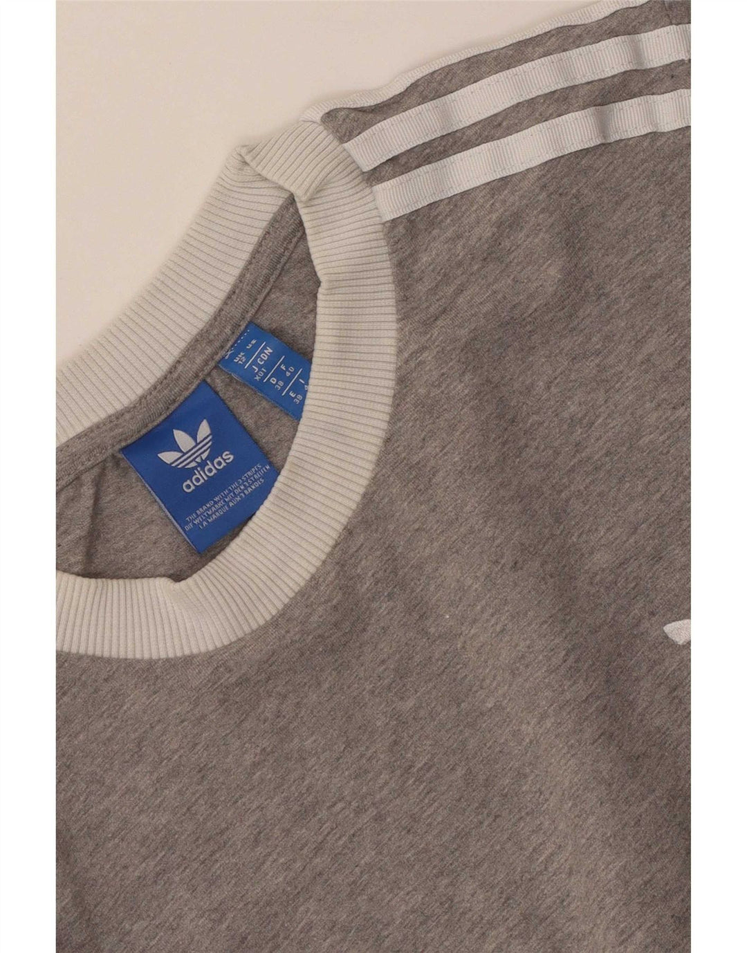 Adidas Sweat-shirt graphique pour femme UK 12 Gris moyen Colourblock