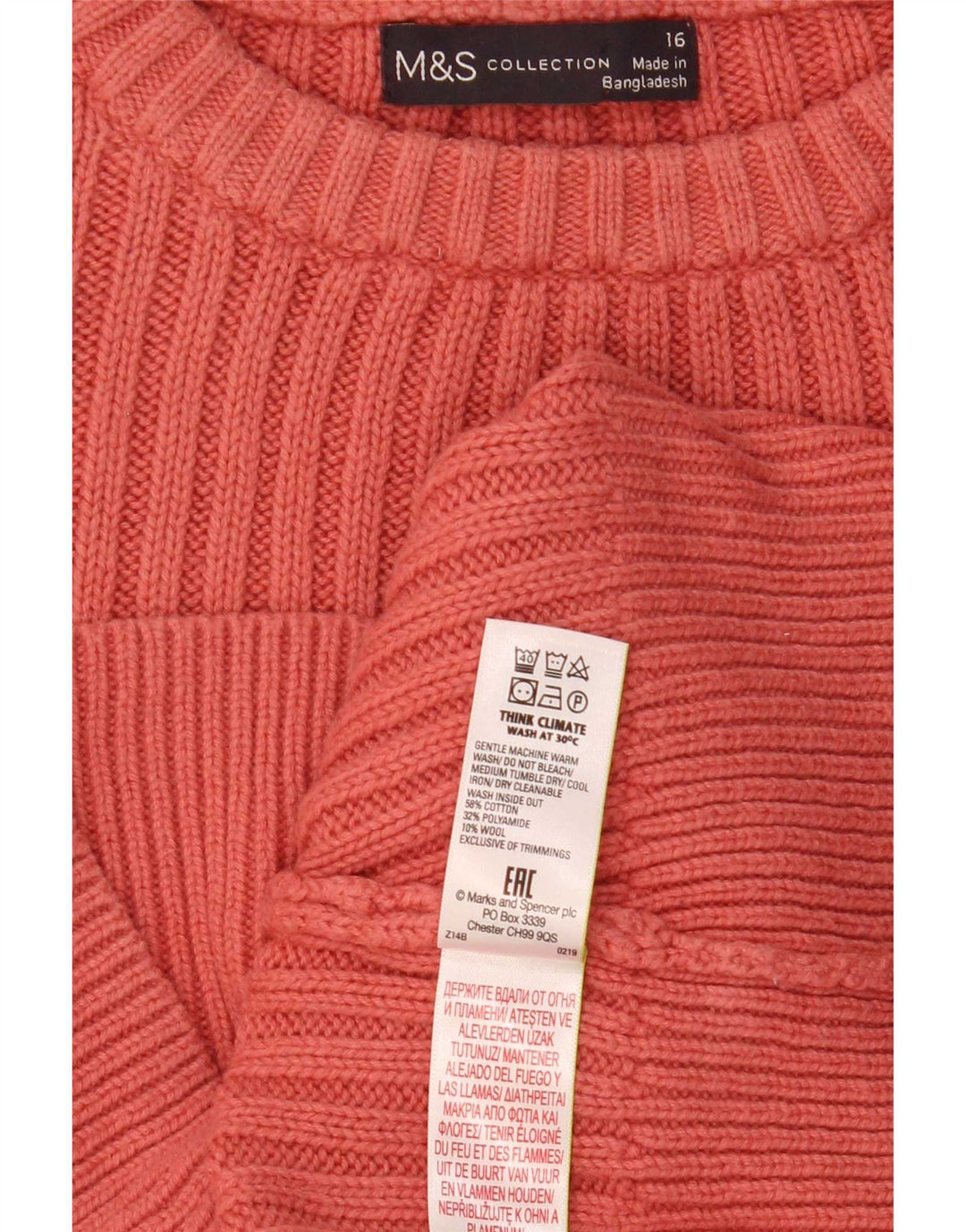 Marks & Spencer Pull à col rond pour femme UK 16 Large Rose