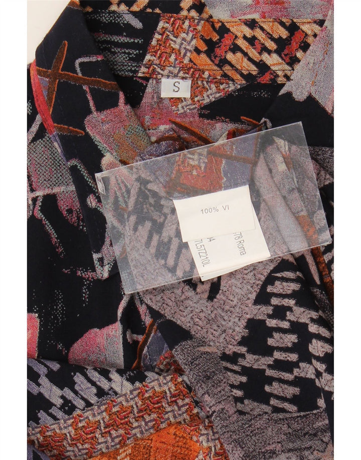 Chemise à manches courtes Vintage pour hommes, petite Viscose géométrique multicolore