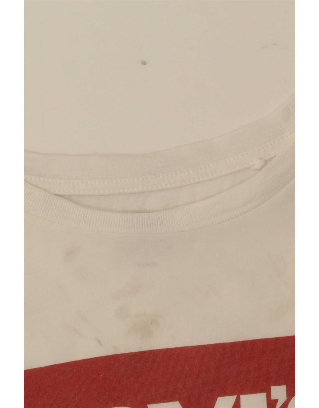 Levi's T-Shirt Graphique Femme UK 12 Coton Blanc Moyen