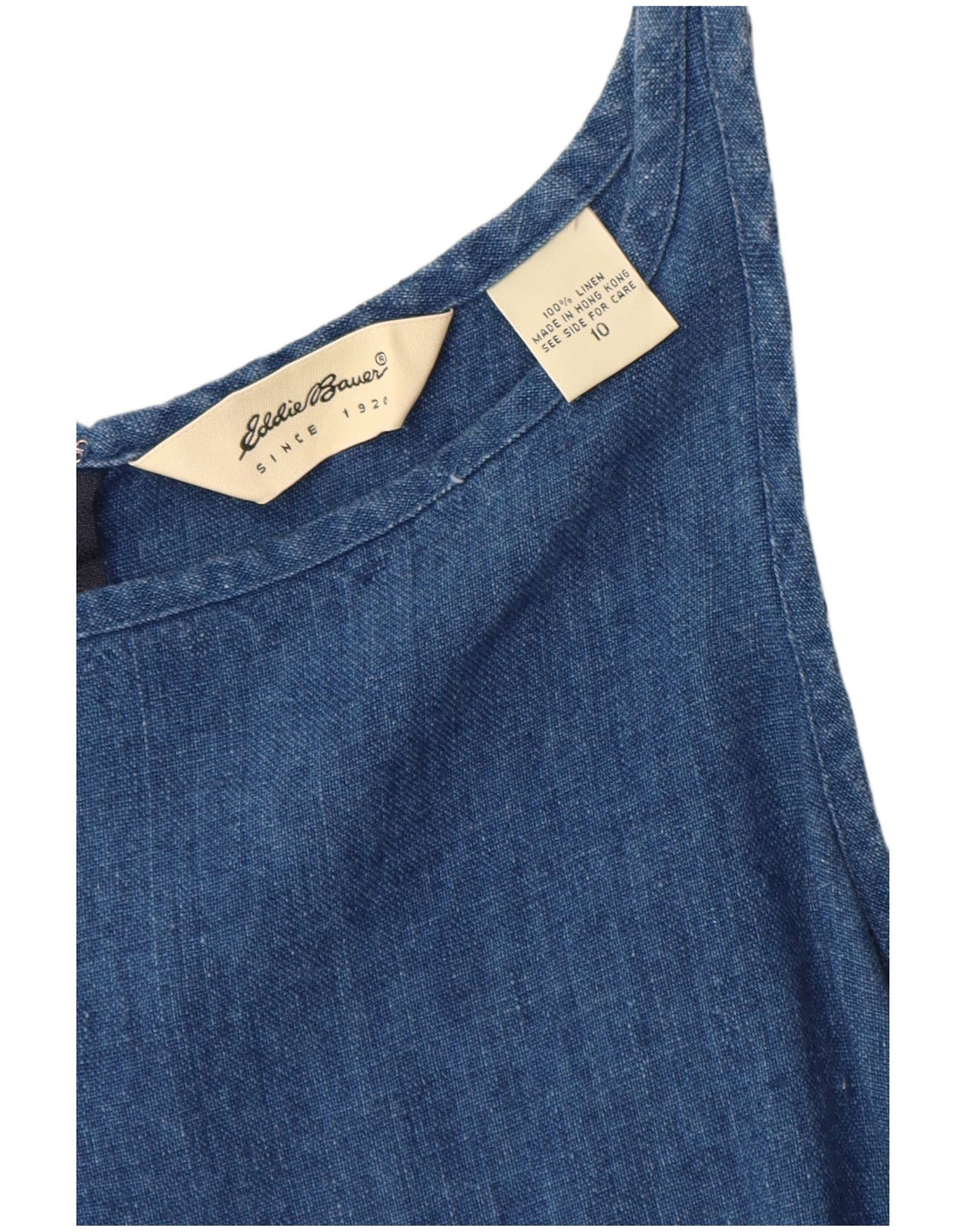 EDDIE BAUER Robe fourreau sans manches pour femme US 10 Grand lin bleu