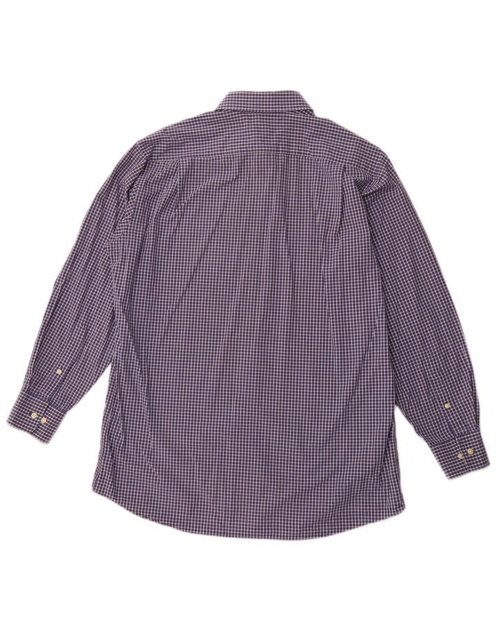 TOMMY HILFIGER Chemise à carreaux pour hommes Taille 15 1/2 Coton bleu marine moyen