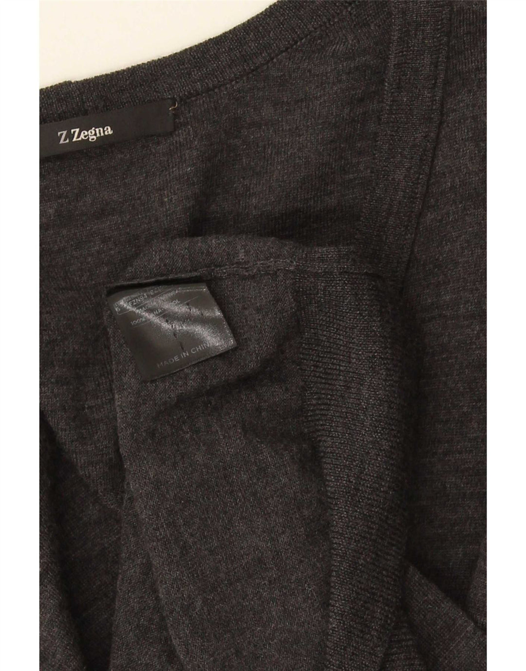 Z ZEGNA Pull Cardigan Femme US 6 Laine Gris Moyen