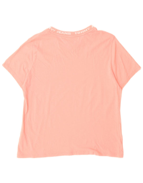 Tommy Hilfiger T-shirt graphique pour femme UK 18 XL Rose Coton