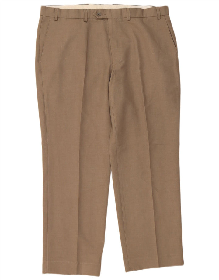 MARKS & SPENCER Pantalon de Costume Droit Homme W38 L29 Beige Polyester