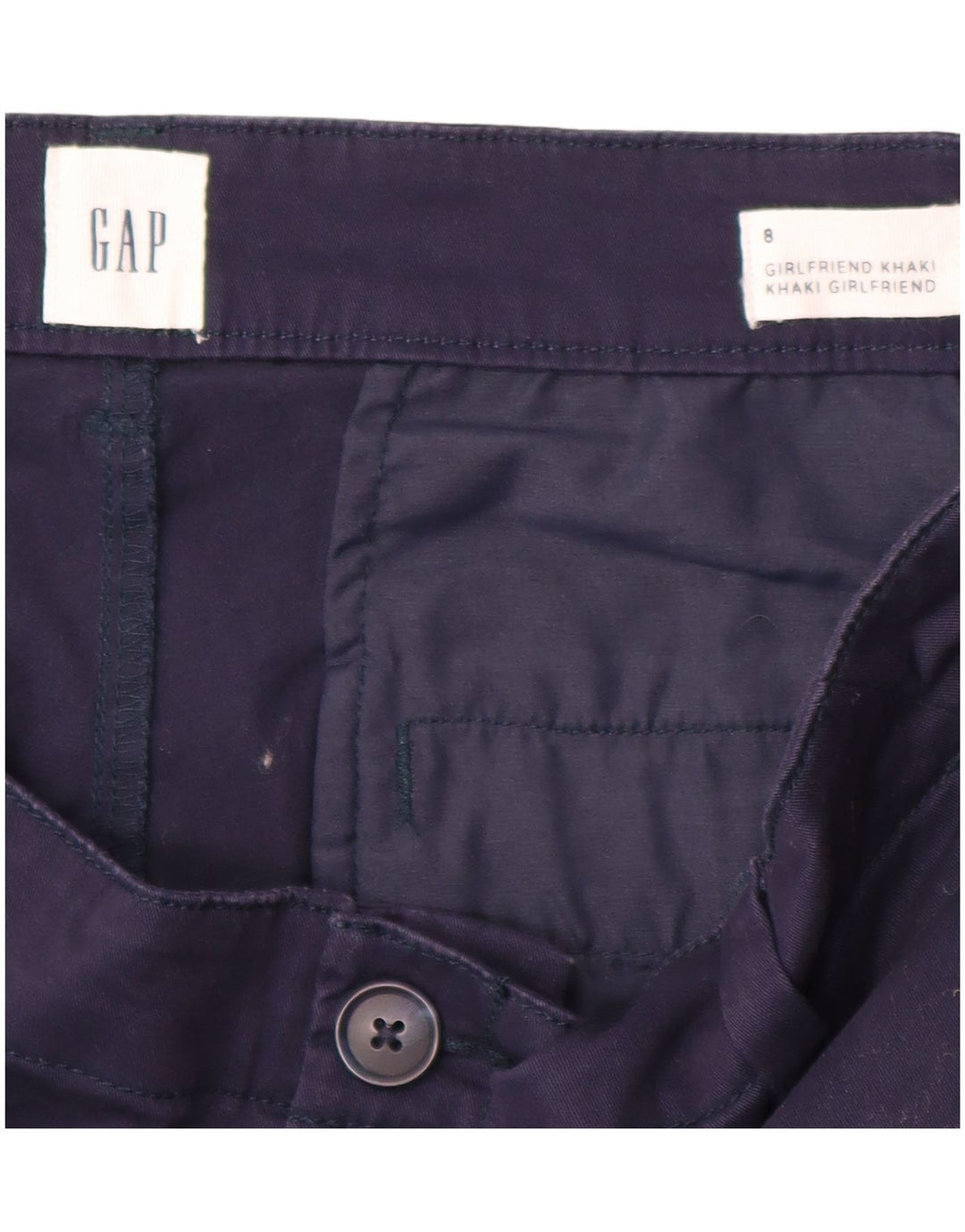 GAP Pantalon Chino Girlfriend Femme US 8 Medium W32 L28 Bleu Marine