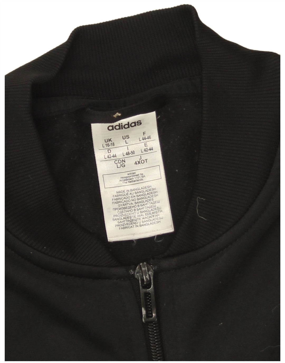 Adidas Veste de survêtement pour femme UK 16/18 Large Noir Polyester