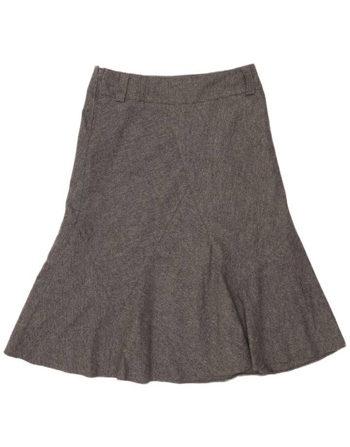 Marks & Spencer Jupe trapèze pour femme UK 12 Medium W32 Gris moucheté laine vierge