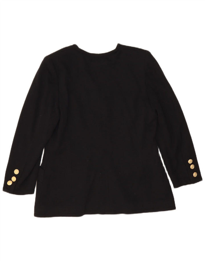 Luisa Spagnoli Veste blazer à 5 boutons pour femme UK 12 Noir moyen