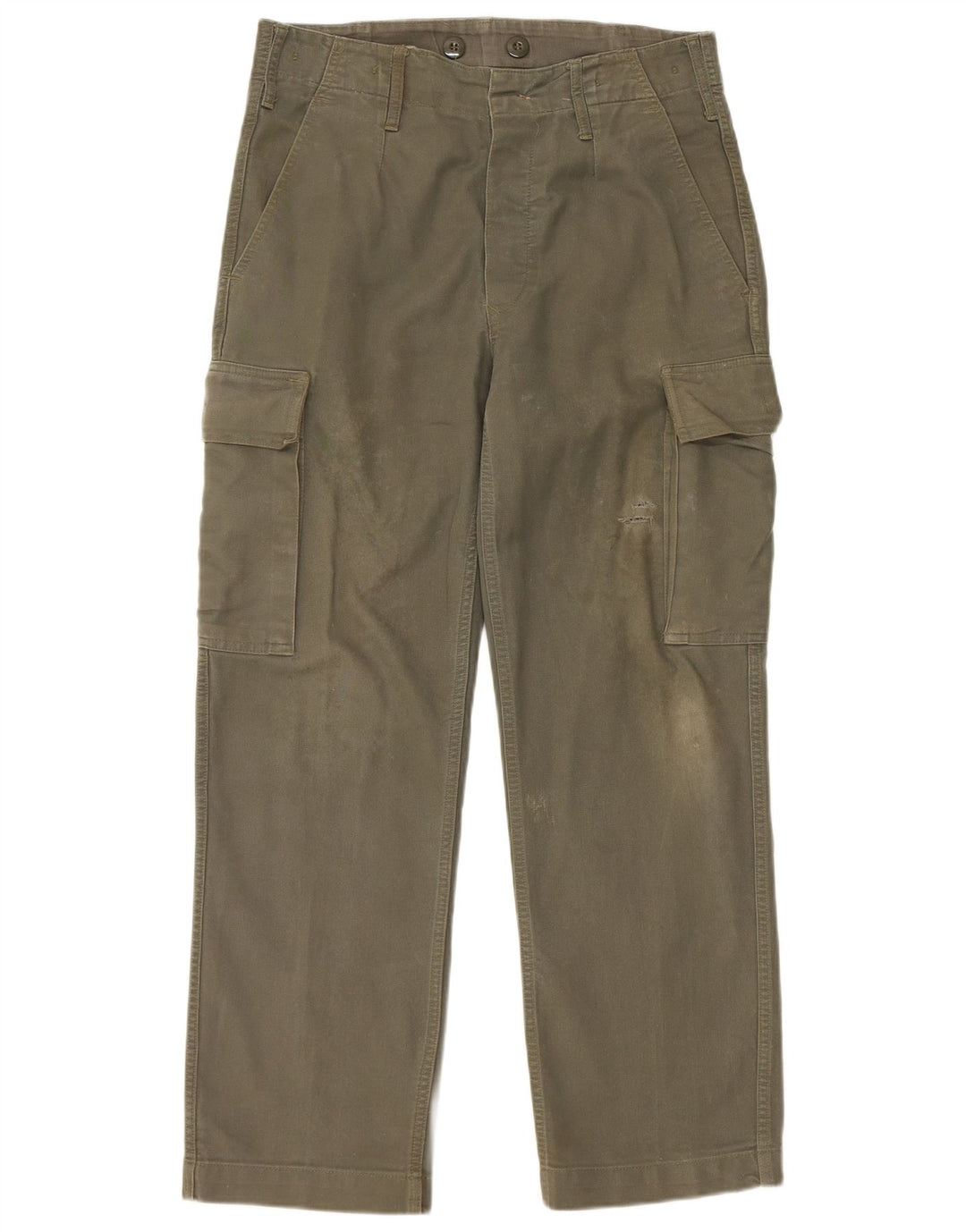 VINTAGE Pantalon Cargo Droit Homme W30 L28 Coton Kaki