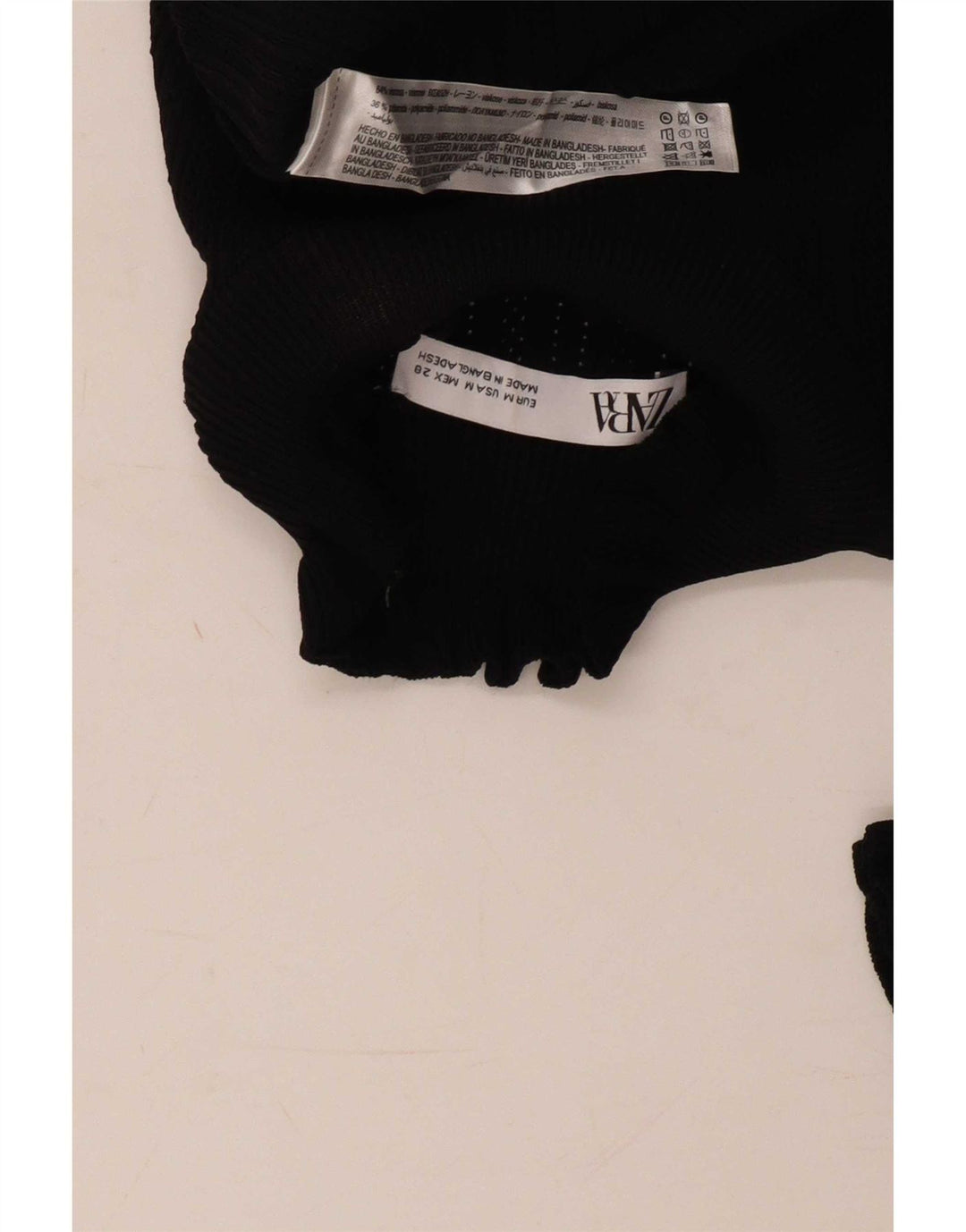 Zara Femme Top Manches Longues UK 12 Medium Noir Viscose