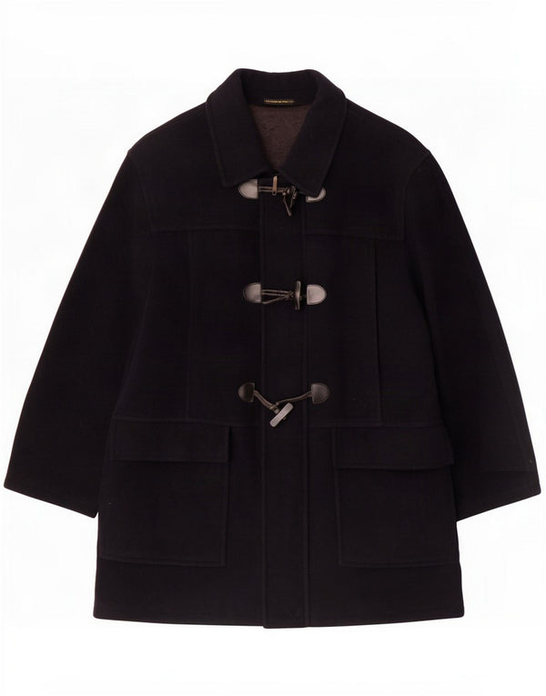 Vintage Womens Oversize Duffle Coat UK 16 Large Navy Blue Wool