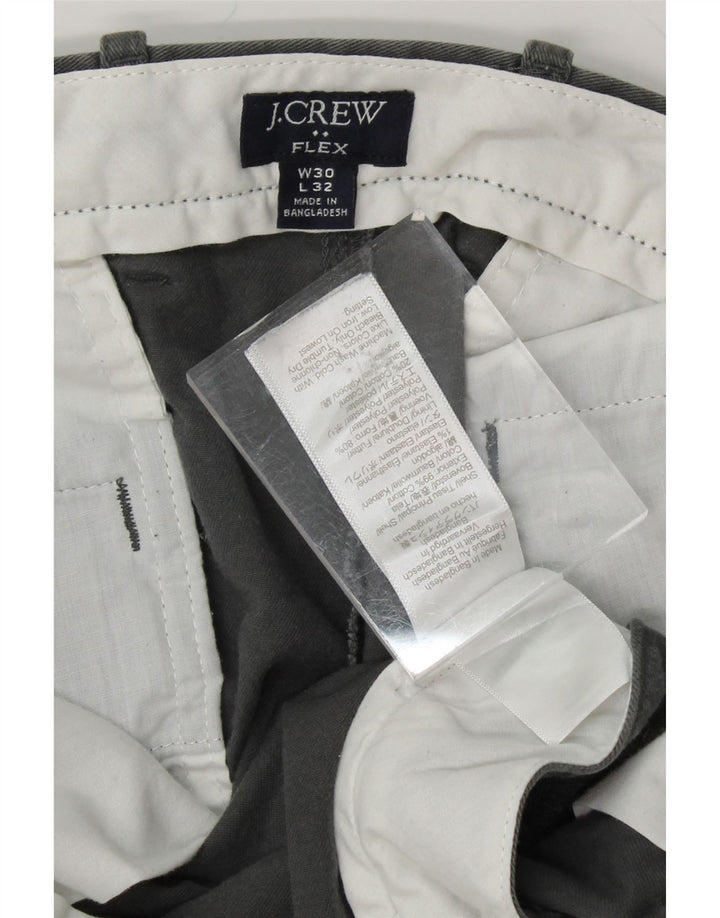 J. CREW Mens Flex Slim Chino Trousers W30 L32 Grey Cotton Vintage J. Crew and Second-Hand J. Crew from Messina Hembry 