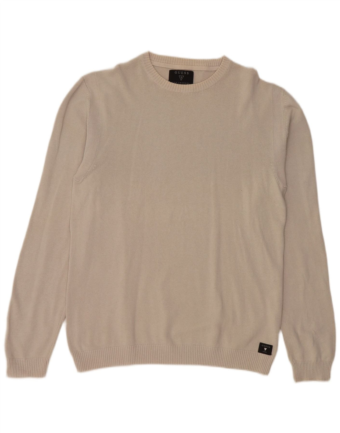 Guess Pull à col bateau pour femme UK 14 Large Gris