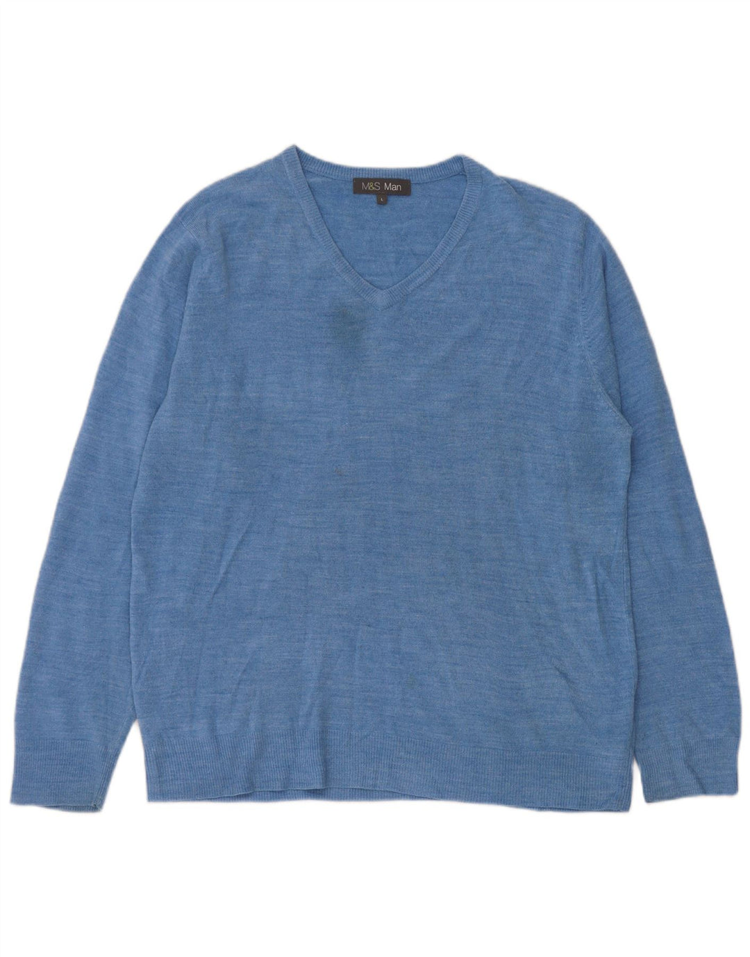 Marks & Spencer Pull col V pour homme en acrylique bleu Taille L