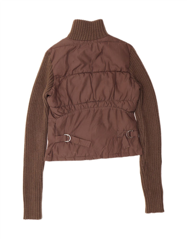 BENETTON Womens Padded Jacket UK 10 Small Brown