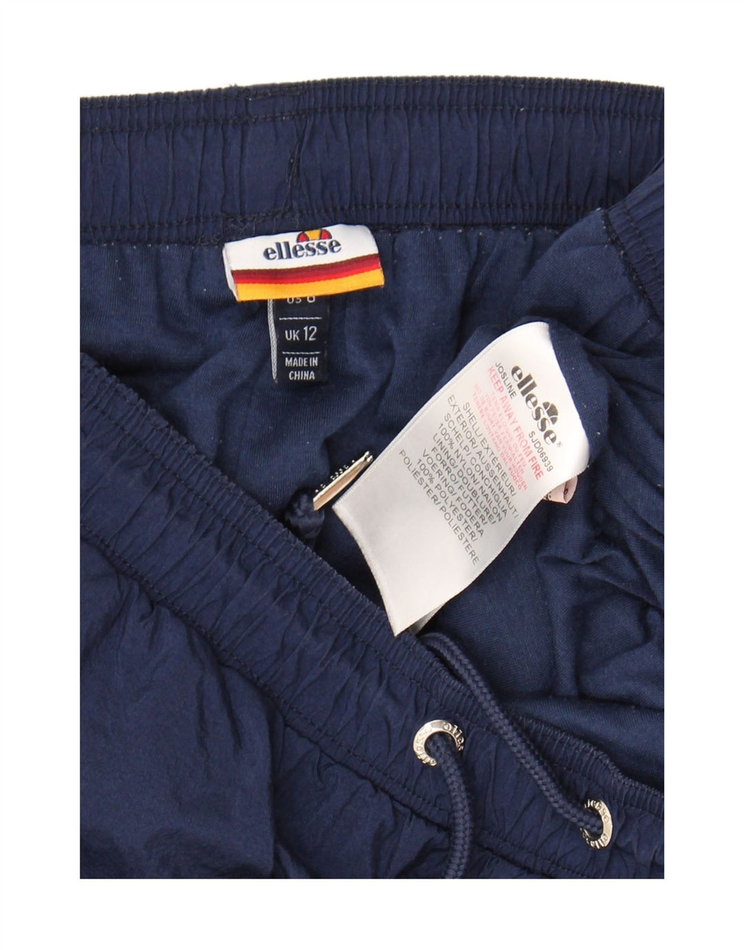 Ellesse Pantalon de survêtement pour femme Joggers UK 12 Medium Navy Blue Nylon