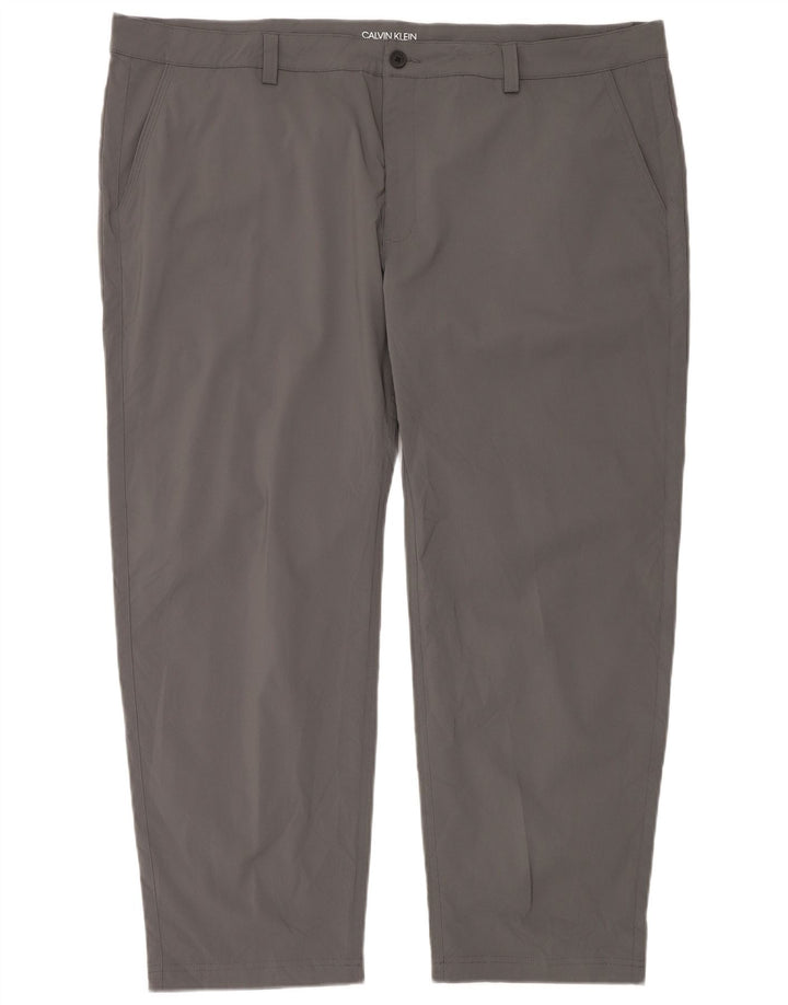 Calvin Klein Pantalon chino droit de golf pour homme W46 L29 Gris Polyester