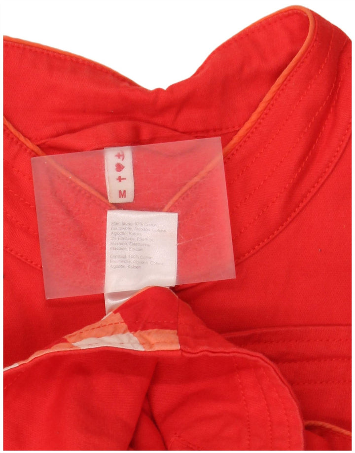 vintage Femme 6 Bouton Blazer Veste UK 12 Moyen Rouge Coton