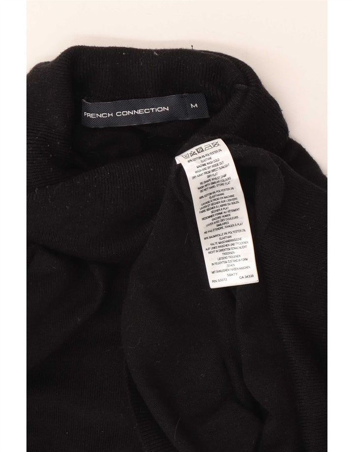 French Connection Pull col roulé pour femme UK 14 en coton noir moyen