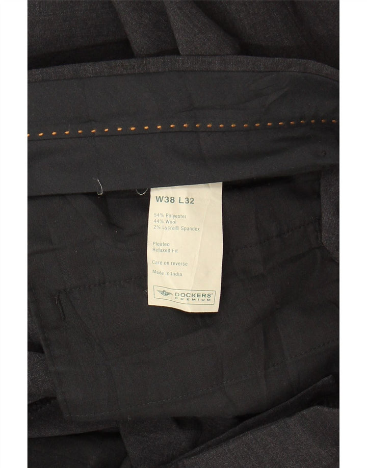 DOCKERS Mens Pegged Suit Trousers W38 L32 Grey Polyester