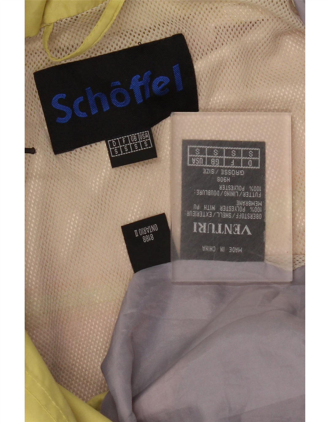 Schoffel Veste de pluie à capuche coupe ample pour homme UK 36 Small Jaune Polyester