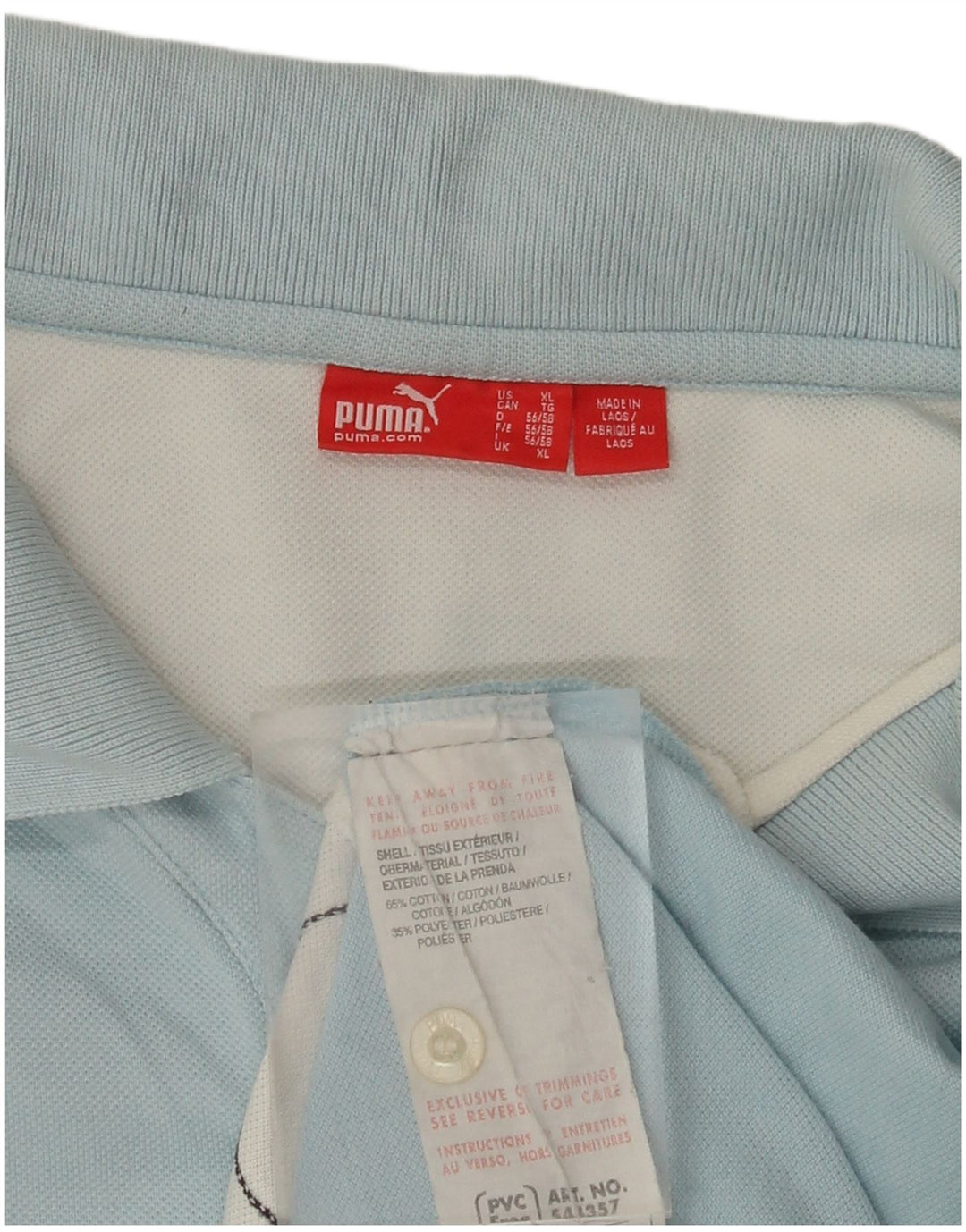 PUMA Mens Polo Shirt XL Blue Polka Dot Cotton