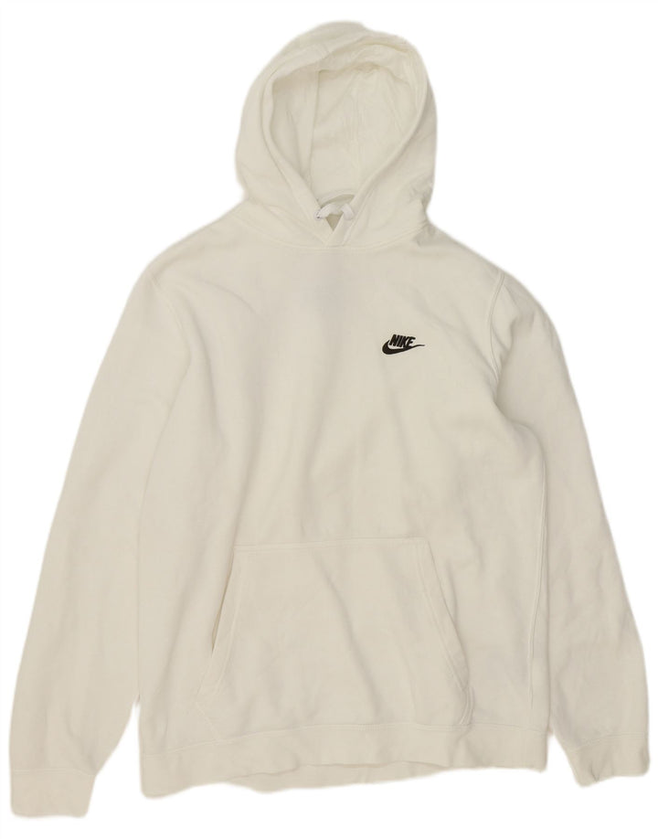 Nike Pull à capuche pour homme en coton blanc Taille L